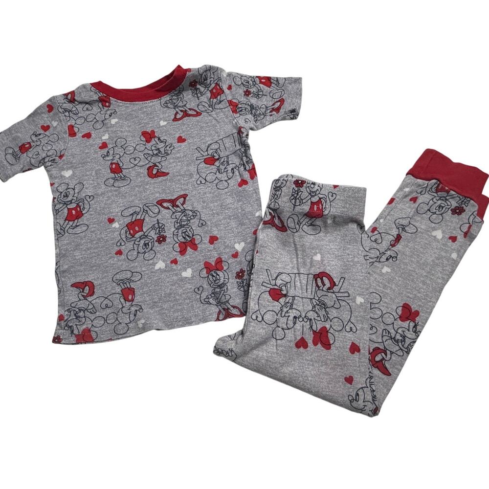 Pajama set Disney's Mickey and Minnie Mouse Size 5T red and gray